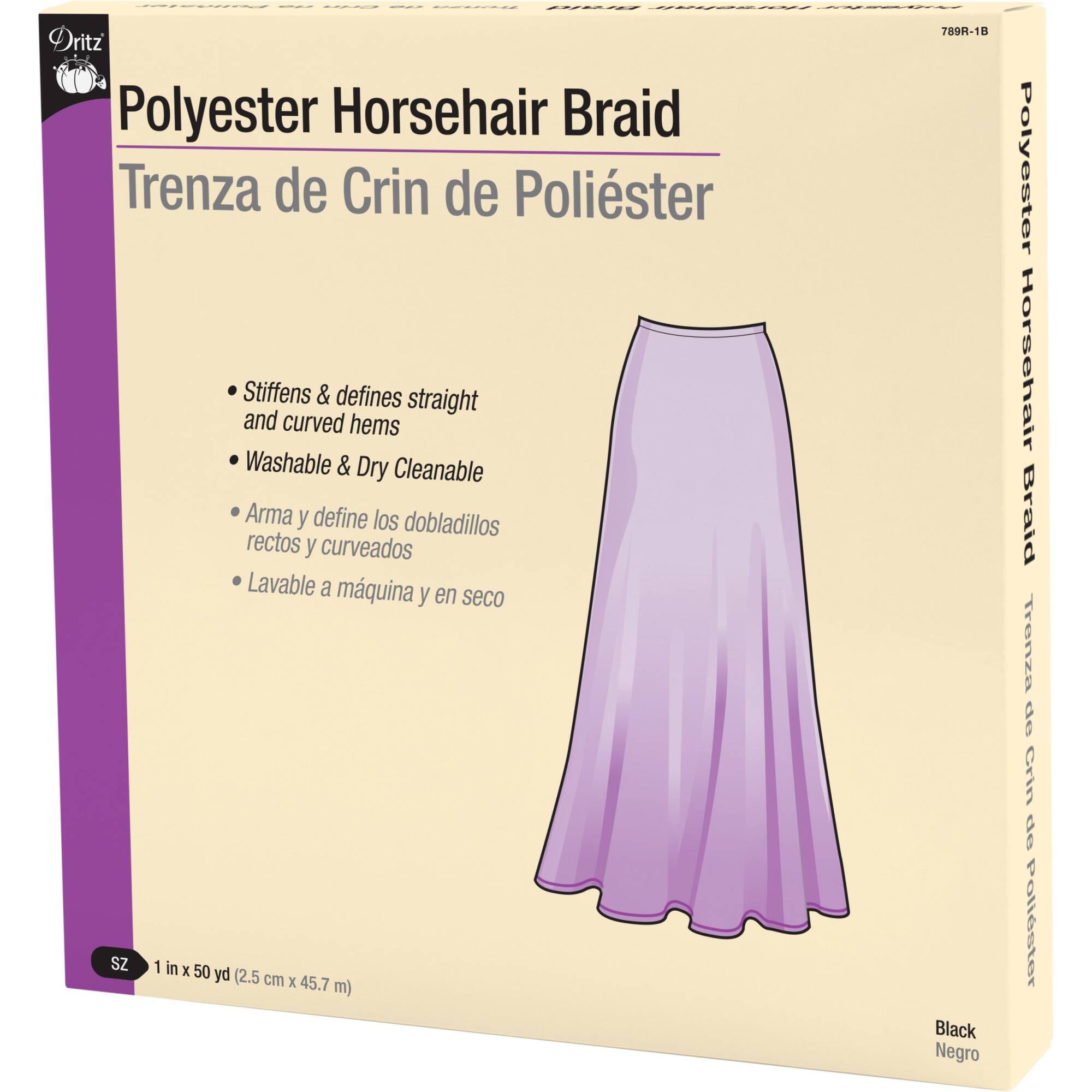 Dritz® 1" Black Polyester Horsehair Braid, 50yd.